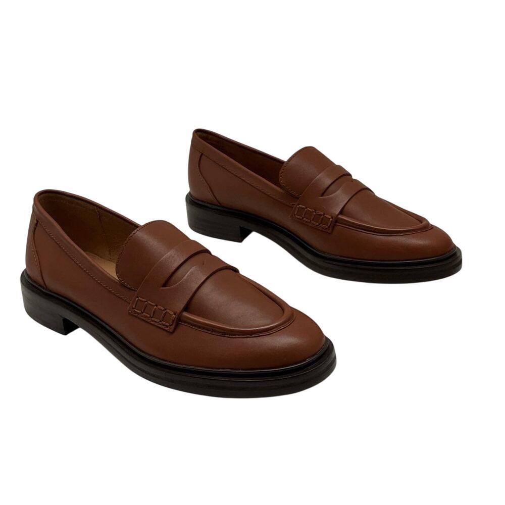 Madewell Vernon Loafers Burnt Maple Leather Size 9 - New in Box - Picture 4 of 6